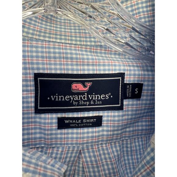 Vineyard Vines Shirt Small Check Blue Cooper Performance Button Up - Picture 4 of 7
